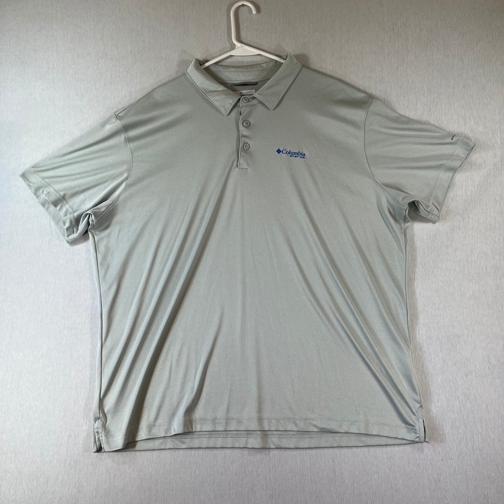 Columbia Performance Polo Mens XXL Gray Short Sleeve Fishing Lightweight Shirt